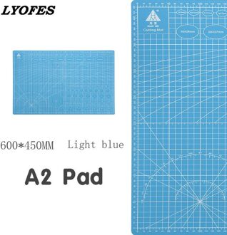 60*45Cm A2 Snijplank Grid Line Self-Healing Snijplank Craft Card Multi-color Dubbele dubbelzijdige Desktop Cutting Pad licht blauw