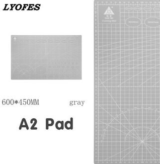 60*45Cm A2 Snijplank Grid Line Self-Healing Snijplank Craft Card Multi-color Dubbele dubbelzijdige Desktop Cutting Pad licht grijs