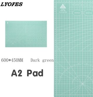 60*45Cm A2 Snijplank Grid Line Self-Healing Snijplank Craft Card Multi-color Dubbele dubbelzijdige Desktop Cutting Pad licht groen