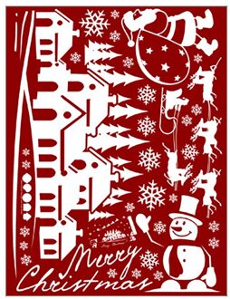 60*45Cm Verwijderbare Kerst Muurstickers Diy Window Mural Decals Home Decorations Xmas Vrolijk Santa Sneeuwvlokken Behang 1