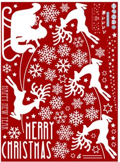 60*45Cm Verwijderbare Kerst Muurstickers Diy Window Mural Decals Home Decorations Xmas Vrolijk Santa Sneeuwvlokken Behang 2