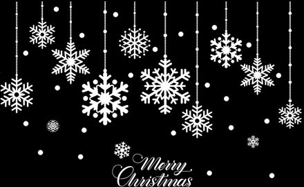 60*45Cm Verwijderbare Kerst Muurstickers Diy Window Mural Decals Home Decorations Xmas Vrolijk Santa Sneeuwvlokken Behang 3