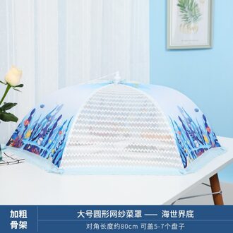 60/80 Cm Gaas Paraplu Voedsel Deksel Picknick Keuken Anti Fly Klamboe Gevouwen Maaltijd Cover Tent Tafel Mesh voedsel Cover Keuken Tool 20duim A ronde