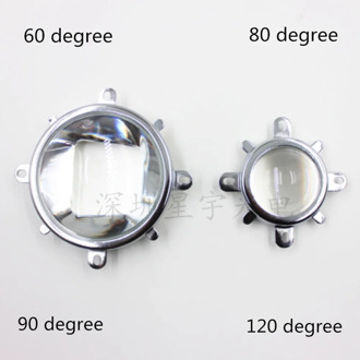 60 90 120 degree LED Lens Optical Glass 44mm Reflector Collimator Fixed Bracket For 20W 30W 50W 100W COB High Power COB Chip