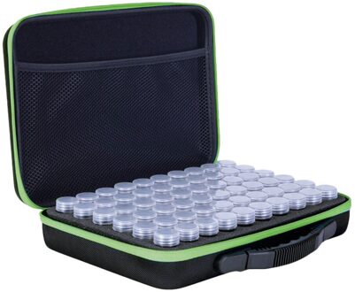 60 Flessen Diamant Schilderij Accessoires Container Opbergtas Doos Draagtas Diamant Borduurwerk Gereedschap Handtas Diy Opslag groen