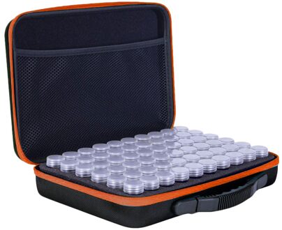 60 Flessen Diamant Schilderij Accessoires Container Opbergtas Doos Draagtas Diamant Borduurwerk Gereedschap Handtas Diy Opslag oranje