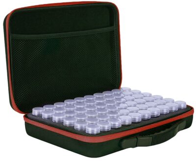 60 Flessen Diamant Schilderij Accessoires Container Opbergtas Doos Draagtas Diamant Borduurwerk Gereedschap Handtas Diy Opslag rood