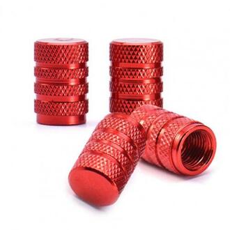 60% In !! 4 Stuks Aluminium Auto Wiel Tyre Bandenspanning Valve Stem Cap Stofkap Rood
