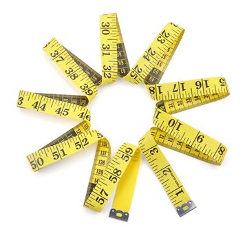 60 Inch/300Cm Diy Kleermaker Kleding Meetlint Platte Heerser Centimeter Meter Naaien Meetlint Doek Heerser zachte Tape geel