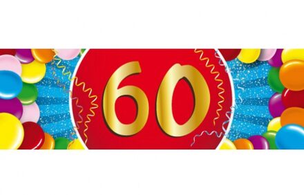 60 jaar leeftijd sticker 19 x 6 cm - 60 jaar verjaardag/jubileum versiering