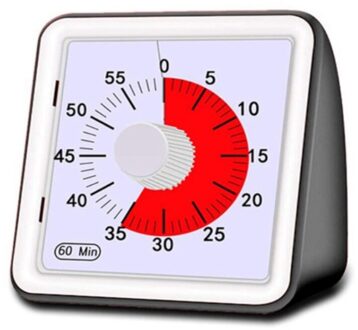 60 Minuten Analoge Visuele Timer, Stille Countdown, Tijd Management Tool Voor Kinderen En Volwassenen Visuele Analoge Timer zwart