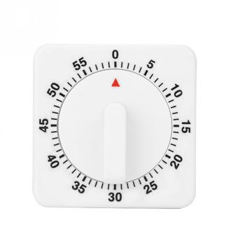 60 minuten Keuken Klok Timer Count Down Alarm Herinnering Wit Vierkante Mechanische Timer voor Digitale Kookwekker