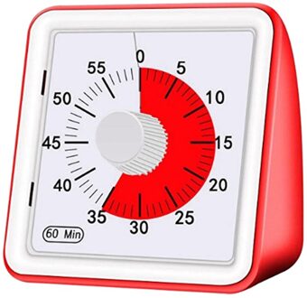 60 Minuut Stil Timer Management Tool Voor Classroom Conferentie Countdown Voor Kinderen En Volwassenen (Rood)