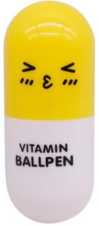 60 pcs 6 Kleur Cartoon Kleurrijke Balpen Creatieve Schoolbenodigdheden Capsule Balpen 0.7MM Penpunt Leuke Patroon pen 60 stk geel / 60 stk blauw