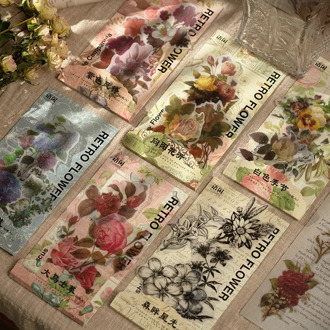 60 pcs/bag No.4 flower shop Decorative Stationery Stickers Scrapbooking DIY Diary Album Retro plants Stick Lable