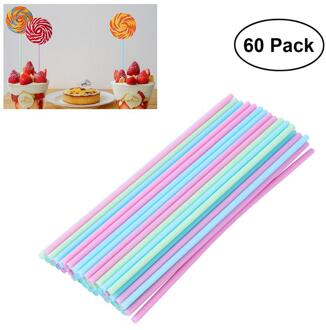 60 Pcs Cake Pop Sticks 15 Cm Pastel Kleuren Kitchen Craft Plastic Handgrepen Voor Cake Gekleurde Lollipop Sticks