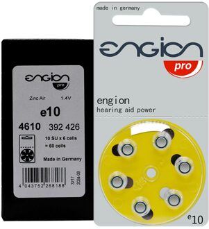 60 Pcs Engion Gehoorapparaat Batterijen A10 10A 10 PR70 Duitsland Zink Air Cell Button 1.4V Voor Cic/Mini Aho