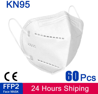 60 Pcs FFP2 Masks masque Protective Face Mask KN95 Mask Dust 95% Filtration maske Anti Flu Mouth Mask mascarillas tapabocas