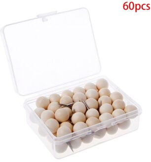 60 Pcs Ronde Houten Punaise Creatieve Decoratieve Tekening Push Pins Hout Hoofd