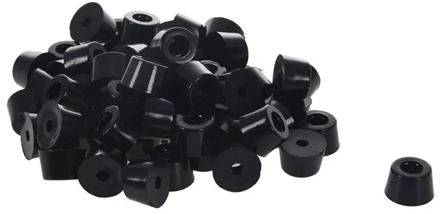 60 Pcs Universal TapeRed Black Rubber Feet Bumper Pad Washer 15mmx10mm