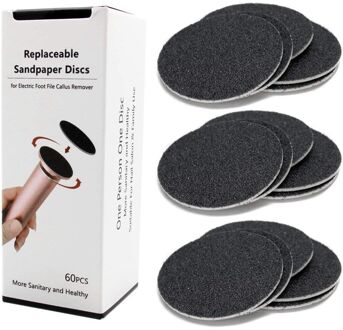 60 Pcs Vervanging Schuurpapier Schijf Schijven Voor Elektronische Foot File Eelt Remover Tool Coarse 80 Grit