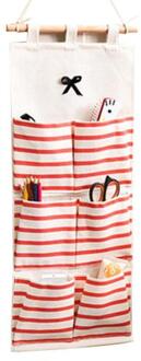 60% Sales! 6/8 Zakken Katoen Linnen Stof Muur Deur Opknoping Bag Organizer Storage Pouch Rood / 8 Pockets