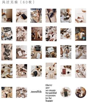60 stks/pak Herinnering van Tijd Decoratie Briefpapier Sticker Scrapbooking Planner Journal Dagboek Diy Decoratieve Label Stickers