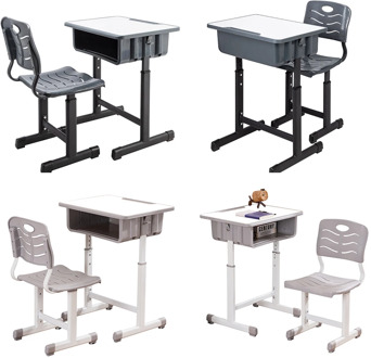 60 x 45 x (67.5-76)cm Adjustable Kid Study Desk Students Children Desk and Chairs Set with Pencil Slot suitable