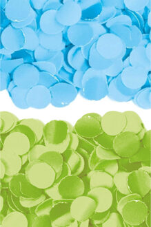 600 gram groen en blauwe papier snippers confetti mix set feest versiering