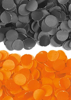 600 gram zwart en oranje papier snippers confetti mix set feest versiering