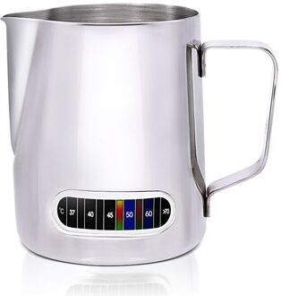 600 ml Rvs Opschuimen Kruik met Thermometer Espresso Koffie Pitcher Latte Art Melk Mok Barista Tool Cafe Accessoires