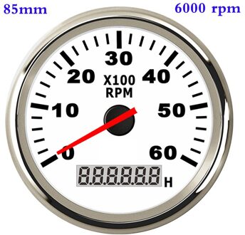 6000 Rpm 8000 Rpm Boot Toerenteller Sensor Tacho Urenteller Gauge Lcd Urenteller 12V/24V 85Mm auto Toerenteller Voor Marine Accessoires 6000 rpm WS
