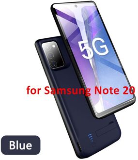 6000Mah Externe Batterij Oplader Case Voor Samsung Galaxy Note 20 Ultra 5G Note 20 Power Bank Case Cover voor Samsung Note 20 blauw Note 20