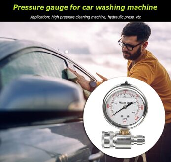 6000PSI/40MPa 3/8 Inch Qd Montage Rvs Hogedrukreiniger Manometer Telescopische Borstel Microfiber Handdoek