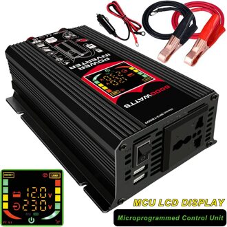 6000W 12V Naar 220V Smart Display Car Power Inverter Converter Adapter Dual Usb Transformator Gemodificeerde Sinus wave