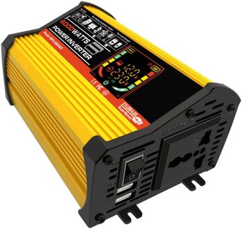 6000W Dual Usb Smart Display Car Power Inverter Converter Adapter 12V Naar 220V/110V Spanning transformator Gemodificeerde Sinus