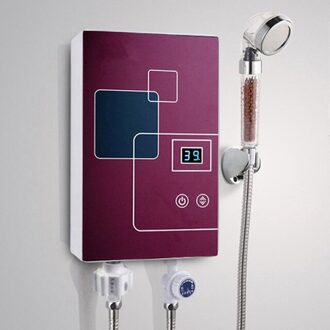 6000W Instant Tankless Elektrische Boiler Kraan Keuken Quick Verwarming Tap Douche Gieter Kachels Badkamer Led Display rood 8 gears