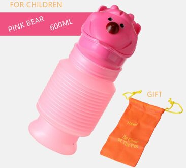 600Ml/750Ml Draagbare Baby Vrouw Man Urinoir Auto Reizen Wc Anti-Lekkage Zindelijkheidstraining Kinderen Verstelbare carton Urinoir roze