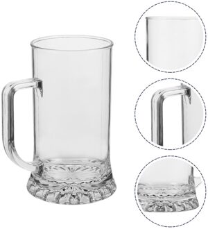 600Ml Bier Mok 600Ml Party Drinken Mok Acryl Bier Glazen Voor Mannen Vader Echtgenoot Bar Pint Glas Met handvat transparant 04