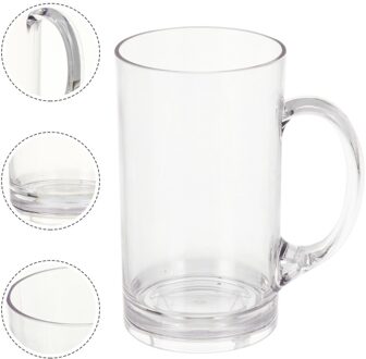 600Ml Bier Mok 600Ml Party Drinken Mok Acryl Bier Glazen Voor Mannen Vader Echtgenoot Bar Pint Glas Met handvat transparant 05