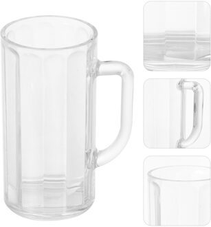 600Ml Bier Mok 600Ml Party Drinken Mok Acryl Bier Glazen Voor Mannen Vader Echtgenoot Bar Pint Glas Met handvat transparant 06