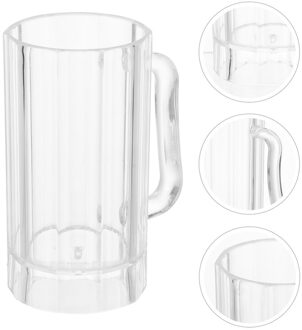 600Ml Bier Mok 600Ml Party Drinken Mok Acryl Bier Glazen Voor Mannen Vader Echtgenoot Bar Pint Glas Met handvat transparant 12