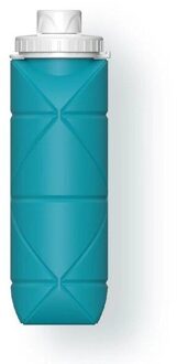 600Ml Draagbare Opvouwbare Fles Sport Drinkwear Intrekbare Siliconen Cup Outdoor Reizen Drinken Running Jogging blauw