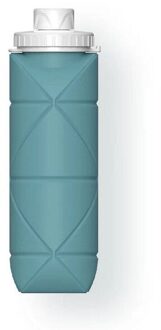 600Ml Draagbare Opvouwbare Fles Sport Drinkwear Intrekbare Siliconen Cup Outdoor Reizen Drinken Running Jogging groen