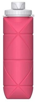 600Ml Draagbare Opvouwbare Fles Sport Drinkwear Intrekbare Siliconen Cup Outdoor Reizen Drinken Running Jogging roos