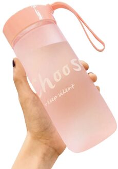 600Ml Matte Sport Water Fles Paar Water Mok Plastic Draagbare Drinken Tarvel Outdoor Met Draagbare Touw Sap Melk Keuken cup Sports Cup 05