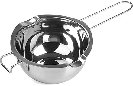 600Ml Melting Pot Rvs Dubbele Boiler Met Hittebestendig Handvat Zilver Voor Wax Kaars Boter Chocolade Kaas Gereedschap