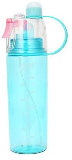 600Ml Scrub Sport Water Fles Draagbare Plastic Spray Flessen Lekvrij Reiskop Candy Kleur Yoga Camping Drinken Gereedschap # t5P blauw