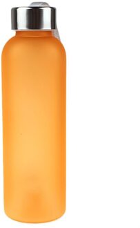 600Ml Water Fles Draagbare Sport Fiets Camping Fietsen Reizen Plastic Sap Frosted Soda Fles Drinkware Outdoor Water # YL5 oranje