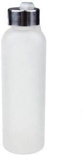 600Ml Water Fles Draagbare Sport Fiets Camping Fietsen Reizen Plastic Sap Frosted Soda Fles Drinkware Outdoor Water # YL5 wit